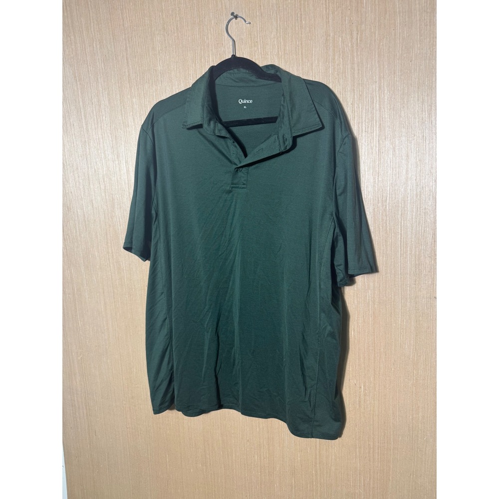 Quince Mens XL Green Recycled Polyester Blend Polo Shirt Casual Golf